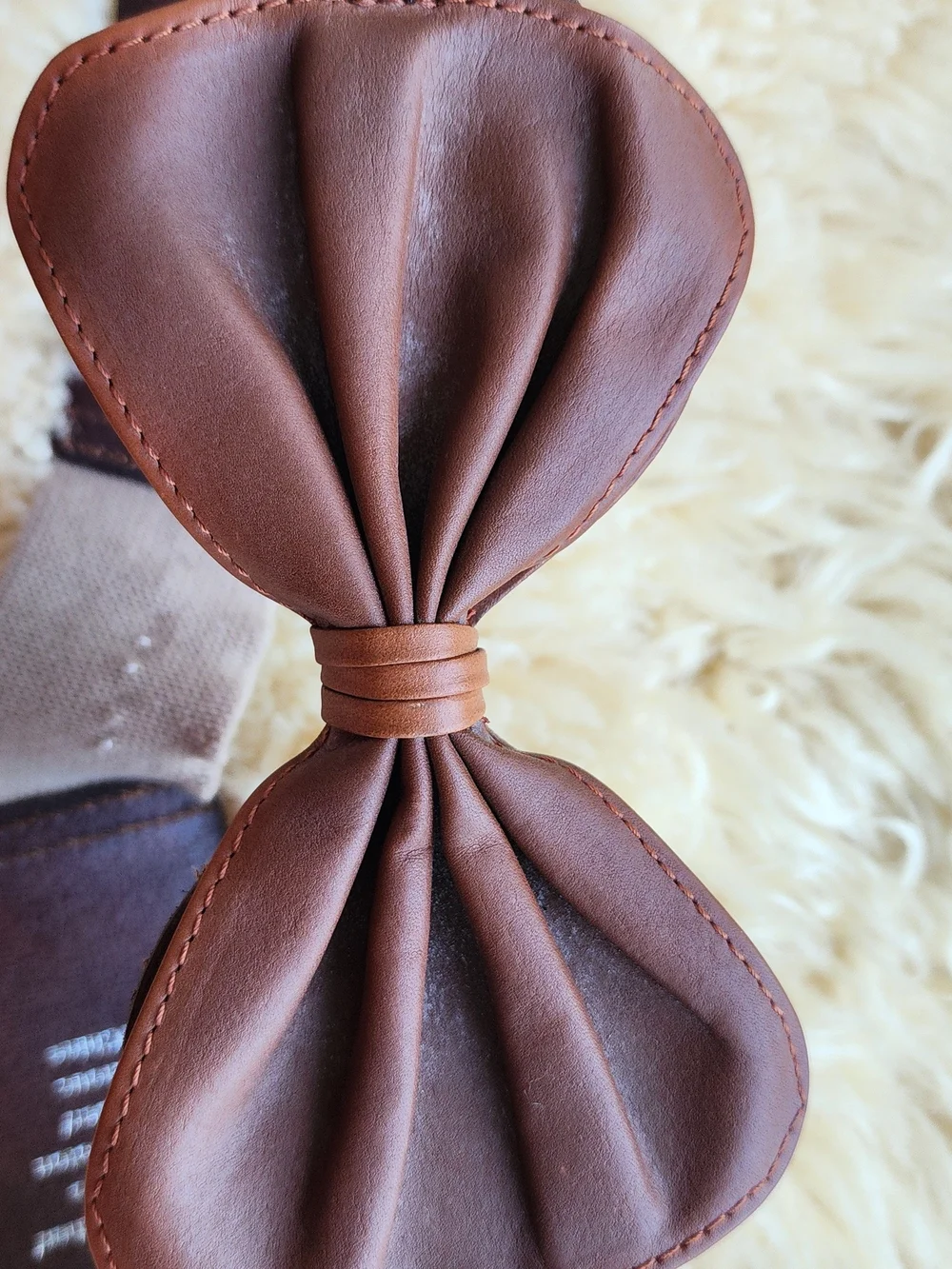 Brown Bow Leather Waist Belt -